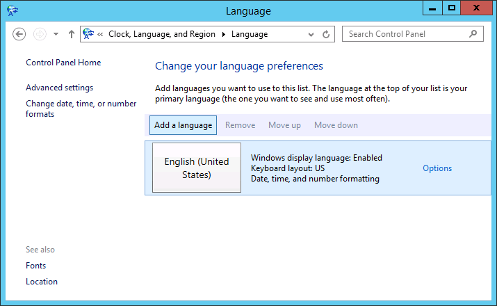 Change your language preferences