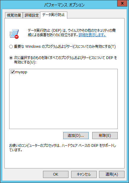 DEP除外